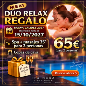 ✨💆‍♀️💆‍♂️ NUEVA DÚO RELAX – BONO REGALO 🎁🔥🎫 Válido hasta el 15/10/2027